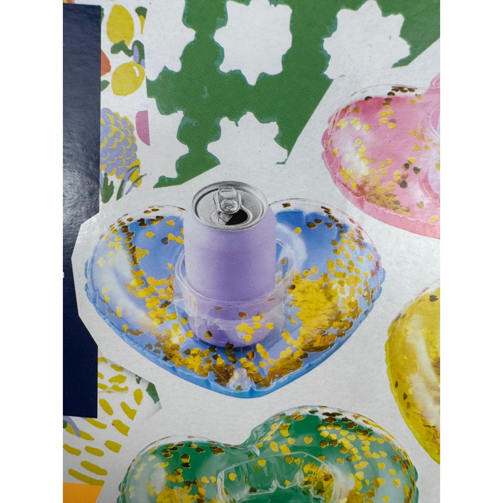 Roller Rabbit Target Inflatable Floating Cup Holder Set 4 Count Heart Confetti - Picture 5 of 5